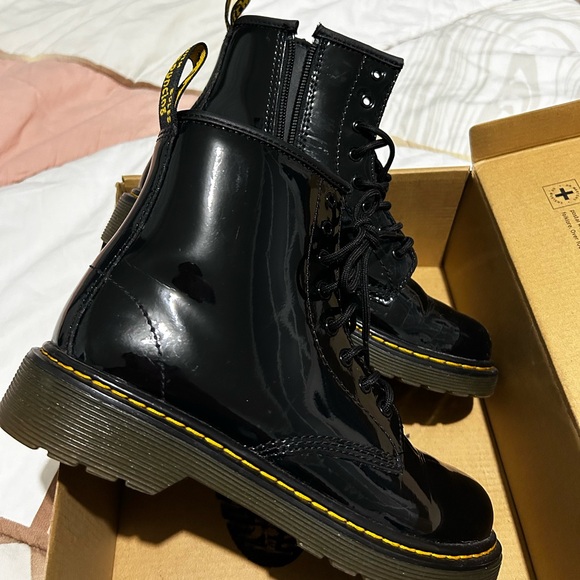 Dr. Martens Black Patent Lamper Boots - Picture 1 of 3